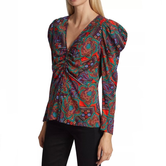 NEW VERONICA BEARD PAISLEY PRINT TOP - Picture 5 of 11